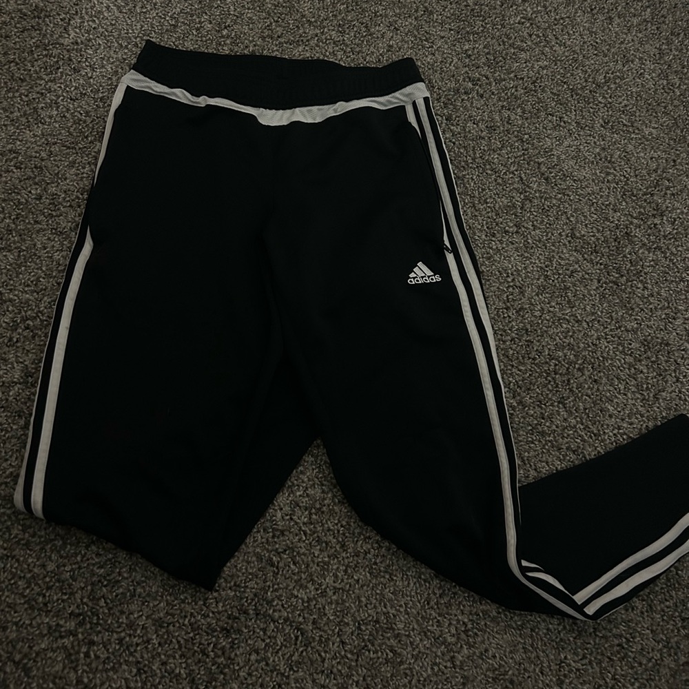 Women’s Adidas Black Track Pants Size Small Pockets with Zippers